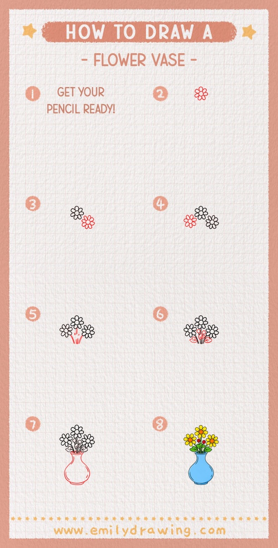 how to draw a flower vase pinterest pin